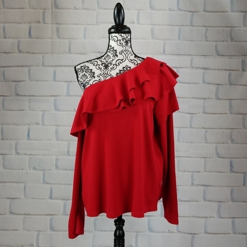 Gibson women's size xl off shoulder ruffle top